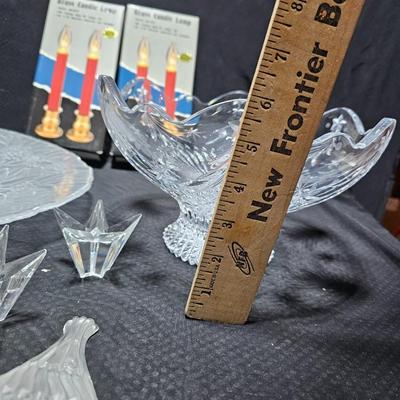 Christmas Crystal dinnerware - Bowl, platter and more