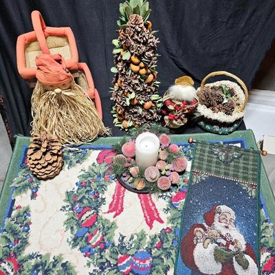 Christmas decoration and a nice throw rug