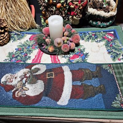 Christmas decoration and a nice throw rug