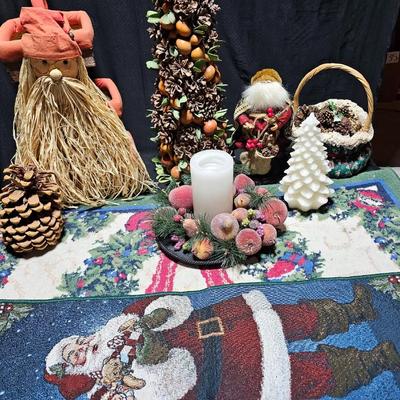 Christmas decoration and a nice throw rug