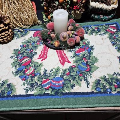 Christmas decoration and a nice throw rug