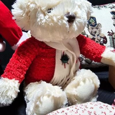 Christmas Teddy Bear collection with Quilted tree skirt Christmas Musical Lighted Animated Santa & Mrs. Claus Teddy Bears- 13”