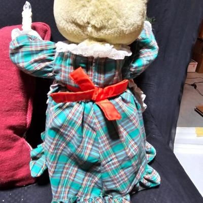 Christmas Teddy Bear collection with Quilted tree skirt Christmas Musical Lighted Animated Santa & Mrs. Claus Teddy Bears- 13”