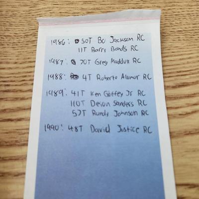 Topps Baseball Cards Traded Sets 1986 1987 1988 1989 1990