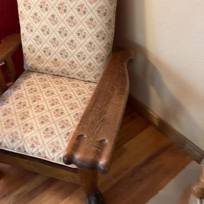 Antique OAK Claw Footed MORRIS CHAIR