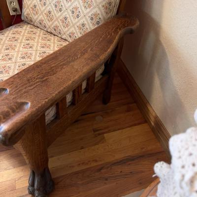 Antique OAK Claw Footed MORRIS CHAIR