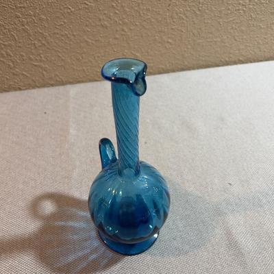 MCM Ewer Blue Glass Hand Blown