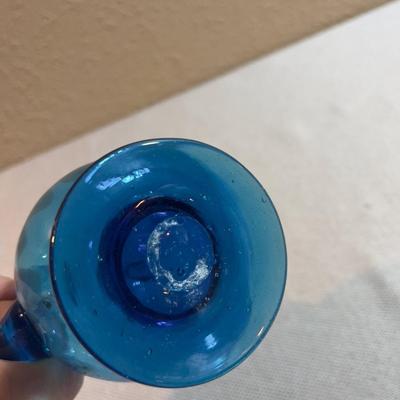 MCM Ewer Blue Glass Hand Blown