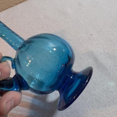 MCM Ewer Blue Glass Hand Blown