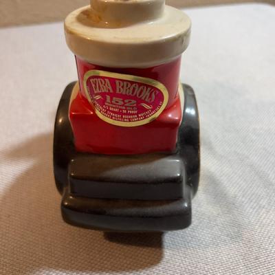 2 VINTAGE Ceramic Decanters Train & Steamboat Paddle Wheel