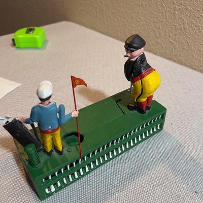 Antique Reproduction Toy Bank GOLF THEME