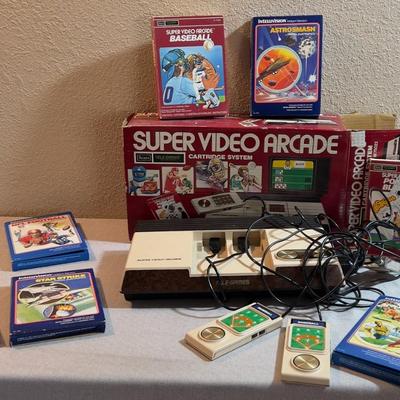 Super Video Arcade Console Cartridge System Plus GAMES and Paddles