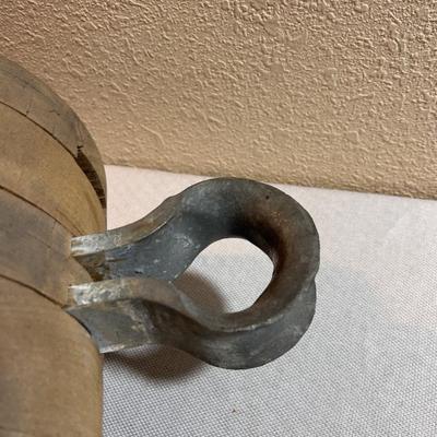 HUGE Pulley WOOD and Metal ANTIQUE
