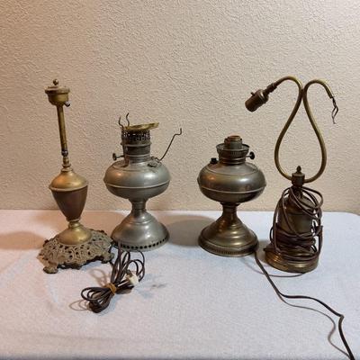 Collection of Brass Lamps for parts or repair