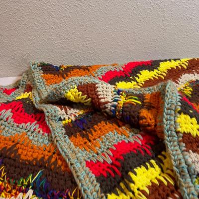 Crazy Colored Hand Crocheted Quilt