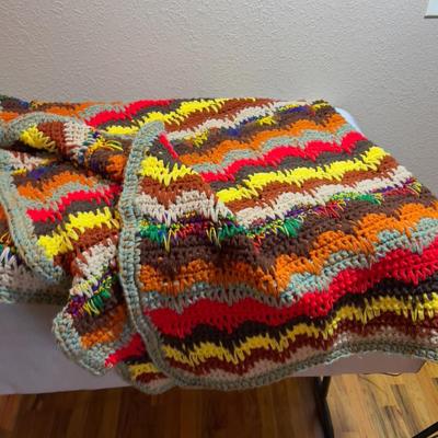 Crazy Colored Hand Crocheted Quilt