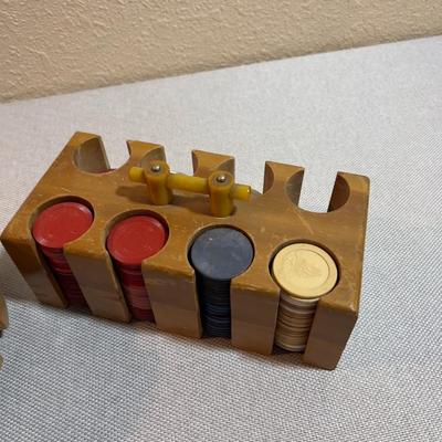 Lets Play Poker! We got Chips, One has Bakelite handles, (COLLECTIBLE!)