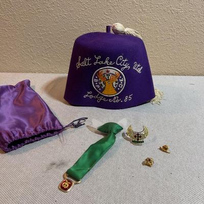 Salt Lake City, ELKS with SHRINERS Pins and Elks Fez