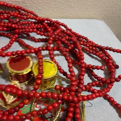 Large Lot of Christmas Decorating items; Wood Garland etc.