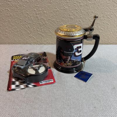 Dale Earnhardt Car on Card and a Stein