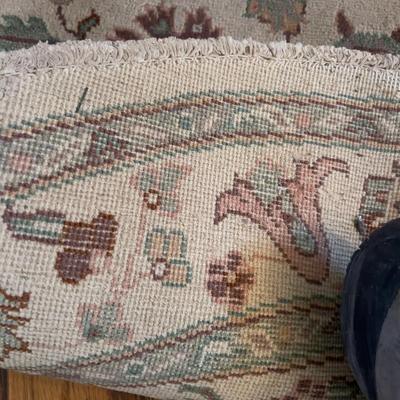 Woven Round Rug, Tan Sage Colors