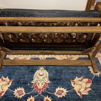 Antique Mission oak Settle LOVE Seat