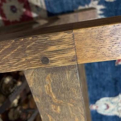 Antique Mission oak Settle LOVE Seat