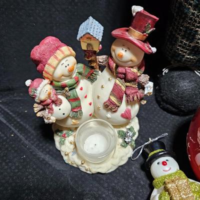 Christmas Snowman collection - glass Ice cycles - Animated snowmen - large basket and more
