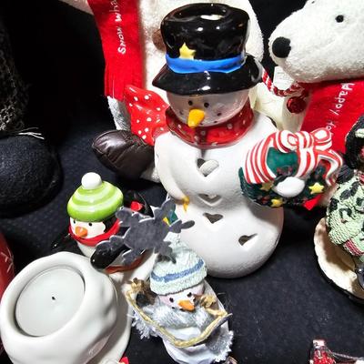 Christmas Snowman collection - glass Ice cycles - Animated snowmen - large basket and more