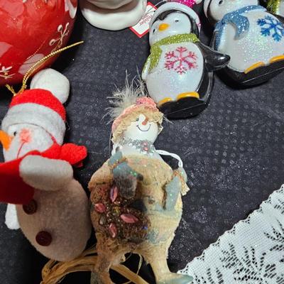 Christmas Snowman collection - glass Ice cycles - Animated snowmen - large basket and more