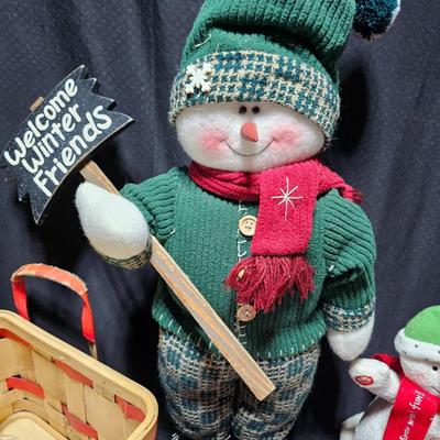 Christmas Snowman collection - glass Ice cycles - Animated snowmen - large basket and more