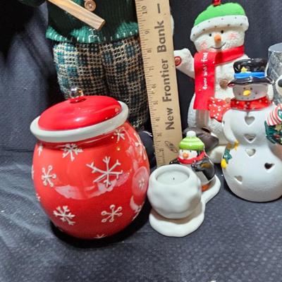 Christmas Snowman collection - glass Ice cycles - Animated snowmen - large basket and more
