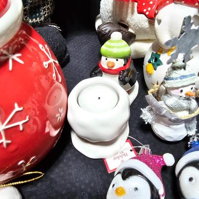 Christmas Snowman collection - glass Ice cycles - Animated snowmen - large basket and more