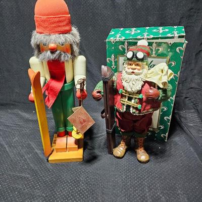 Christmas time is a time for Skiing! Santa Skier and a beautiful. Holtzkunst Christian Ulbricht Nutcracker - Skier