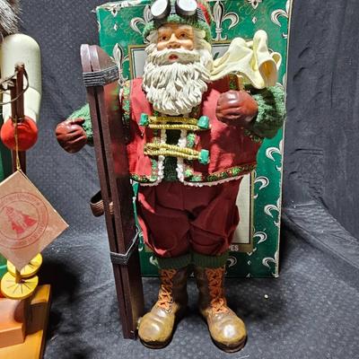 Christmas time is a time for Skiing! Santa Skier and a beautiful. Holtzkunst Christian Ulbricht Nutcracker - Skier