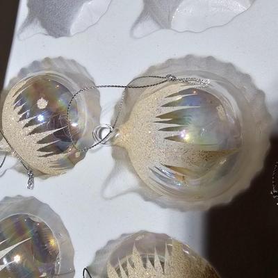 Beautiful Vintage Christmas ornaments - Handblown glittery frosted bulbs