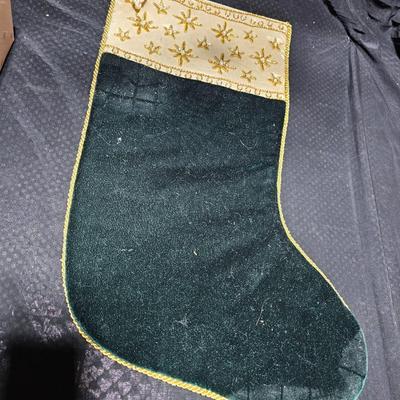 Vintage glitter decorated Christmas bulbs with four elegant stockings