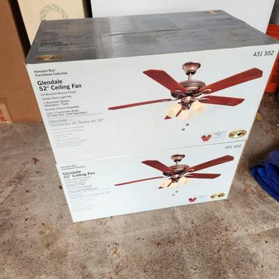 2 New Sealed Hampton Bay Glendale 52" Ceiling Fan