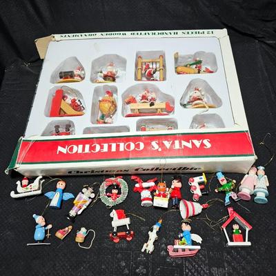 Christmas collection of wooden tree ornaments