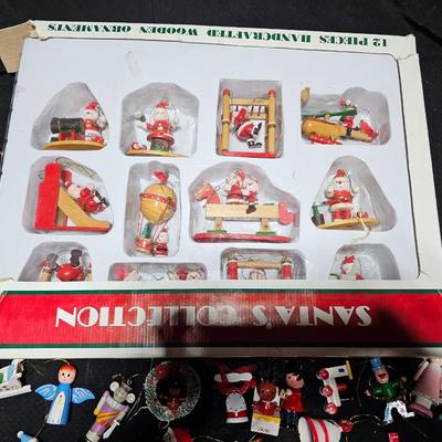 Christmas collection of wooden tree ornaments