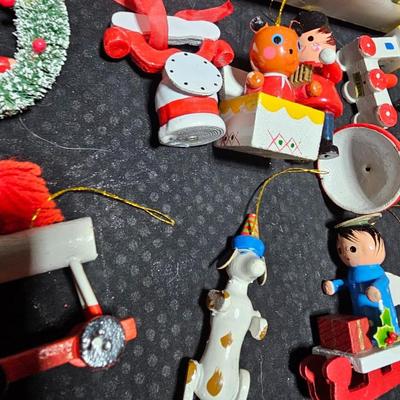 Christmas collection of wooden tree ornaments
