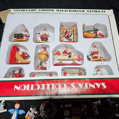 Christmas collection of wooden tree ornaments