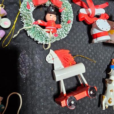 Christmas collection of wooden tree ornaments