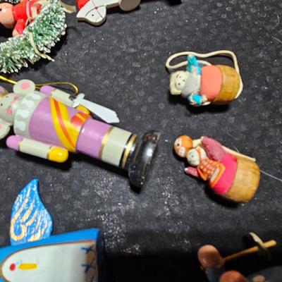 Christmas collection of wooden tree ornaments