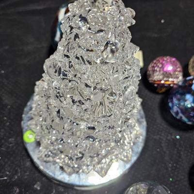 Beautiful Handblown Christmas Tree ornaments, confetti bulbs and a large color changing musical tree