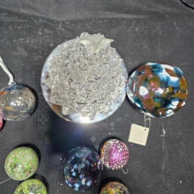 Beautiful Handblown Christmas Tree ornaments, confetti bulbs and a large color changing musical tree