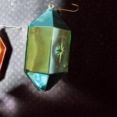 Four excellent Vintage Jewel Bright ornaments