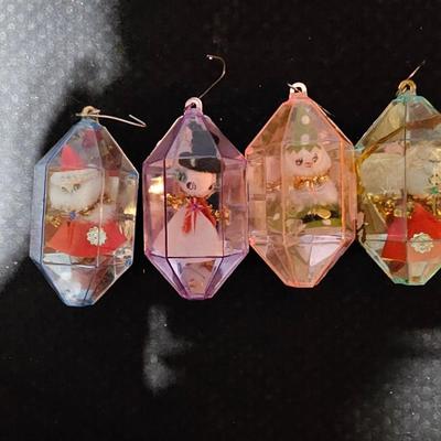 Four excellent Vintage Jewel Bright ornaments