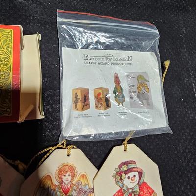 Vintage Christmas tree ornaments - Avon fabric - Merrimack ornaments