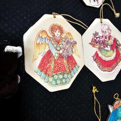 Vintage Christmas tree ornaments - Avon fabric - Merrimack ornaments